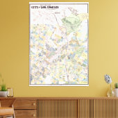  kaart van Los Angeles CA (1884) Canvas Afdruk (Insitu (Woonkamer))