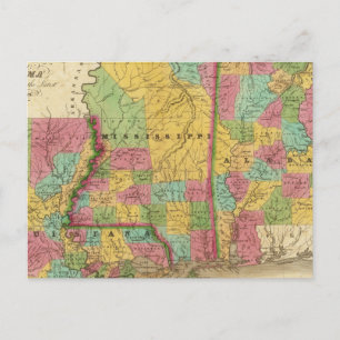 Kaart van Louisiana Mississippi en Alabama