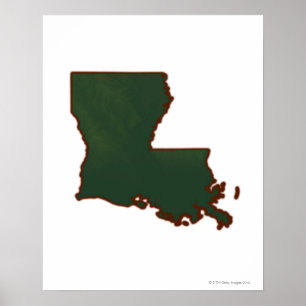 Kaart van Louisiana Poster