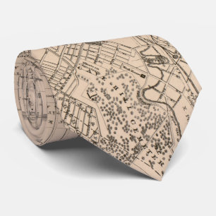  kaart van Louisville Kentucky (1873) Stropdas