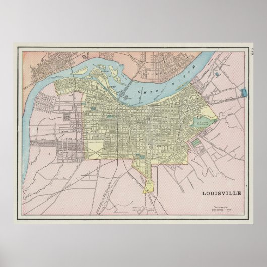  kaart van Louisville KY (1901) Poster (Voorkant)
