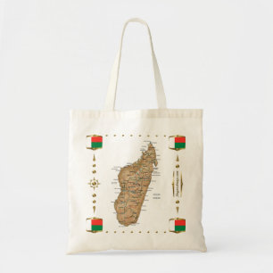 Kaart van Madagaskar + vlag Tote Bag