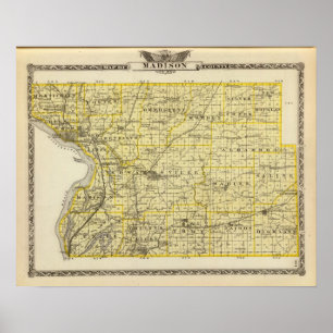 Kaart van Madison County Poster