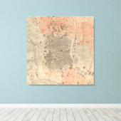 kaart van Madrid Spanje (1861) Canvas Afdruk (Insitu (Houten vloer))