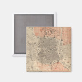 kaart van Madrid Spanje (1861) Magneet (Voorkant / Achterkant)