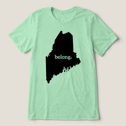 Kaart van Maine Belong, State Pride Tri-Blend Shirt (Design voorkant)