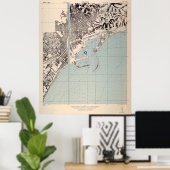  kaart van Malaga Spanje (1943) Poster (Thuiskantoor)