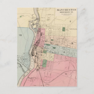  kaart van Manchester New Hampshire (1877)