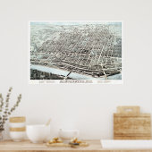 kaart van Manchester, NH vanaf 1876 Poster (Keuken)