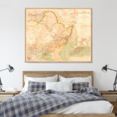 Kaart van Manchuria, China (1901) Canvas Afdruk (Insitu (Slaapkamer))