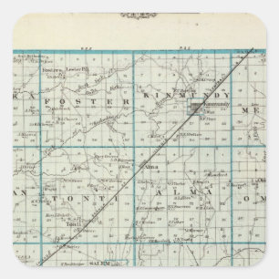 Kaart van Marion County Vierkante Sticker