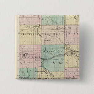 Kaart van Marquette County & Westfield Vierkante Button 5,1 Cm