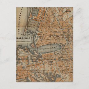 kaart van Marseille Frankrijk (1914)