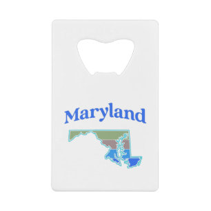Kaart van Maryland Kredietkaart Flessenopener
