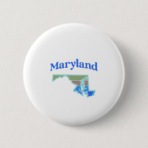 Kaart van Maryland Ronde Button 5,7 Cm