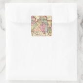 Kaart van Mason, Jackson, provincie Roane Vierkante Sticker (Tas)