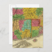 Kaart van Massachusetts en Connecticut (Voorkant / Achterkant)