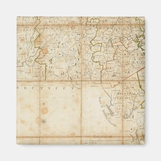 Kaart van Massachusetts Magneet (Voorkant)