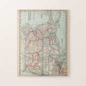  kaart van Massachusetts & Rhode Island (1893) Legpuzzel (Verticaal)