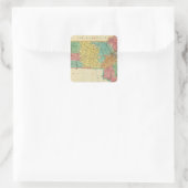 Kaart van Massachusetts Vierkante Sticker (Tas)