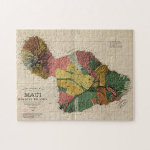 kaart van Maui Hawaii (1885) Legpuzzel
