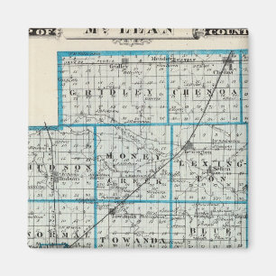 Kaart van McLean County en Le Roy Magneet