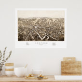 Kaart van Medford, Massachusetts uit 1880 Poster (Keuken)