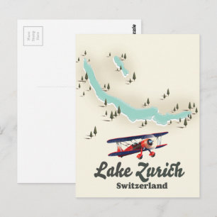 kaart van meer van Zürich Zwitserland