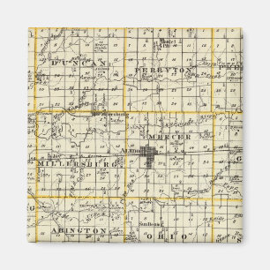 Kaart van Mercer County, Rock Island en Plano Magneet