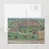 Kaart van Messina, van "Civitates Orbis Terrarum"  (Voorkant / Achterkant)