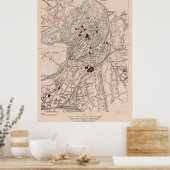 kaart van Metz France (1943) Poster (Keuken)