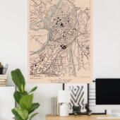 kaart van Metz France (1943) Poster (Thuiskantoor)