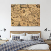  kaart van Mexico (1600) Canvas Afdruk (Insitu (Slaapkamer))
