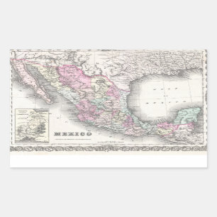  kaart van Mexico (1855) Rechthoekige Sticker