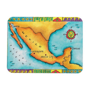 Kaart van Mexico Magneet