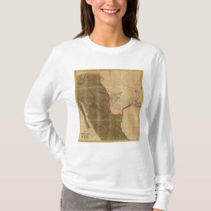 Kaart van Mexico met de zetel van de oorlog T-shirt