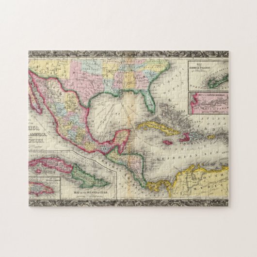 Kaart van Mexico, Midden-Amerika Legpuzzel (Horizontaal)