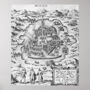 Kaart van Mexico Poster