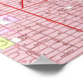 kaart van Miami Florida (1962) Poster (Hoek)