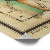  kaart van Michigan (1822) Poster (Hoek)