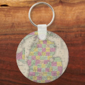  kaart van Michigan (1853) Sleutelhanger (Voorkant)