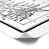  kaart van Michigan (1909) Poster (Hoek)