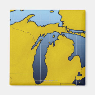 Kaart van Michigan 2 Magneet
