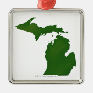Kaart van Michigan Metalen Ornament