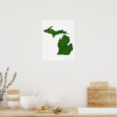 Kaart van Michigan Poster (Keuken)