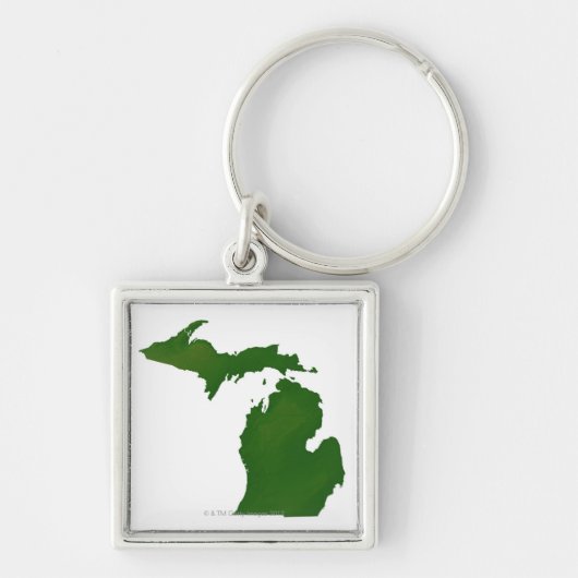 Kaart van Michigan Sleutelhanger (Voorkant)