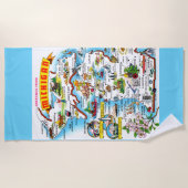 Kaart van Michigan Strandlaken (Voorkant)