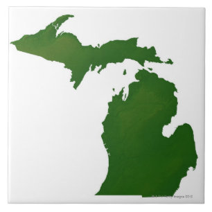 Kaart van Michigan Tegeltje