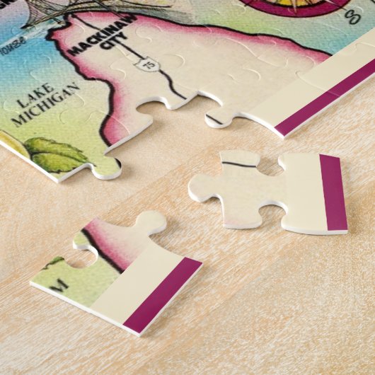 Kaart van Michigan's Upper Peninsula Legpuzzel (Zijkant)