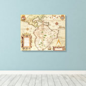 Kaart van Midden- en Zuid-Amerika Canvas Afdruk (Insitu (Houten vloer))